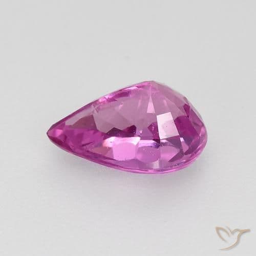 0.71ct Intense Pinkish Purple Sapphire, Pear Shape, 6.5x4.6 mm