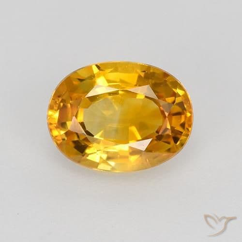 0.86ct Deep Golden Orange Sapphire, Oval Cut, 6.3x4.8 mm