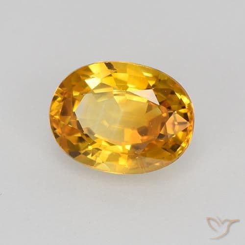 0.86ct Deep Golden Orange Sapphire, Oval Cut, 6.3x4.8 mm