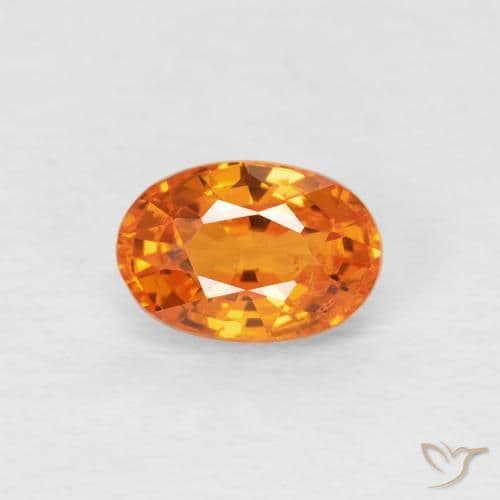 0.78ct Medium Light-Orange Sapphire, Oval Cut, 6.1x4.2 mm