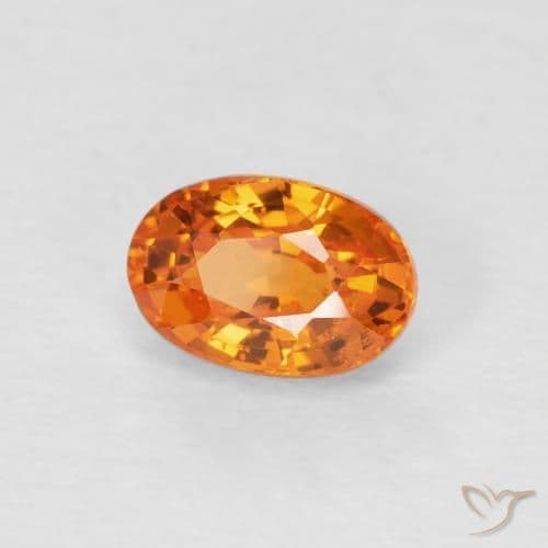 0.78ct Medium Light-Orange Sapphire, Oval Cut, 6.1x4.2 mm