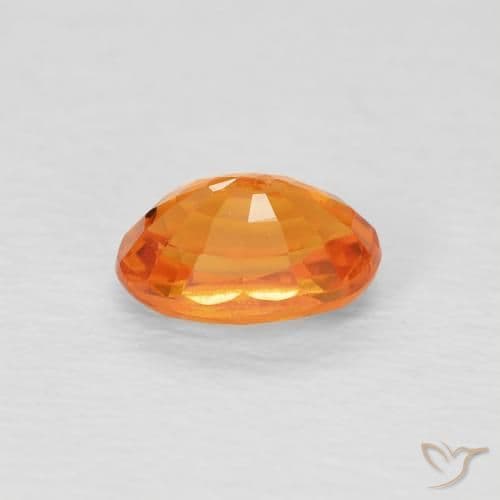 0.78ct Medium Light-Orange Sapphire, Oval Cut, 6.1x4.2 mm
