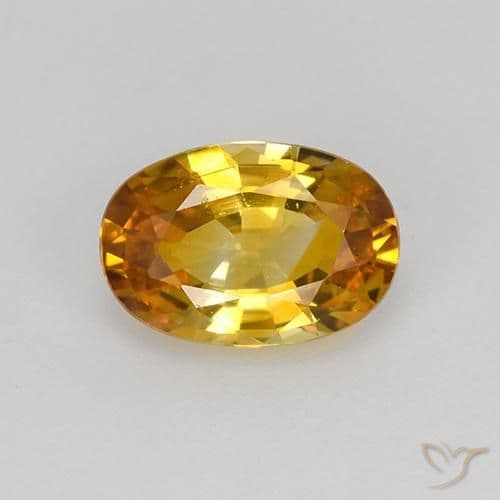 0.92ct Natural Orange-Gold Sapphire, Oval Cut, 7x4.8 mm