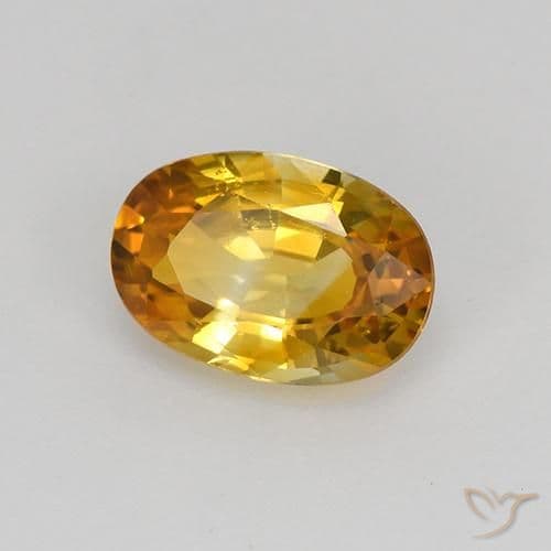 0.92ct Natural Orange-Gold Sapphire, Oval Cut, 7x4.8 mm