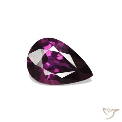 0.67ct Natural Deep Purple Sapphire, Pear Shape, 6.6x4.5 mm