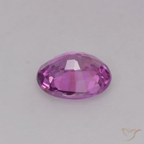 0.79ct Deep Pinkish Purple Sapphire, Oval Cut, 6.2x5.2 mm