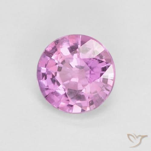 0.54ct Natural Reddish Purple Sapphire, Round Cut, 4.94 mm