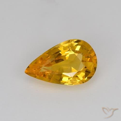 2.78ct Natural Golden Sapphire, Pear Shape, 6x5 mm
