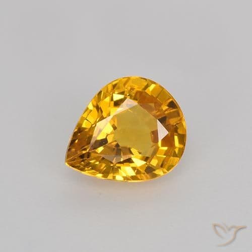 2.78ct Natural Golden Sapphire, Pear Shape, 6x5 mm