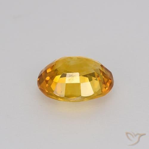 0.84ct Medium Orange-Gold Sapphire, Oval Cut, 6.2x5.2 mm