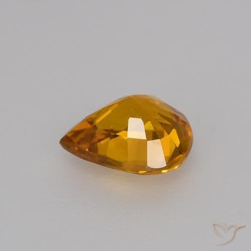 0.79ct Natural Gold Sapphire, Pear Shape, 6.2x5.2 mm