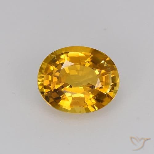 0.75ct Natural Orange-Gold Sapphire, Oval Cut, 6.1x5 mm
