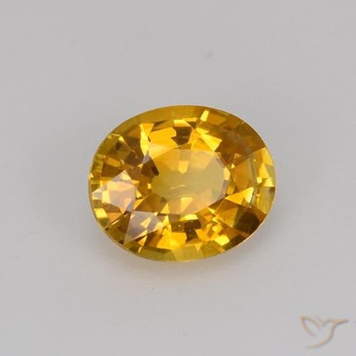 0.75ct Natural Orange-Gold Sapphire, Oval Cut, 6.1x5 mm