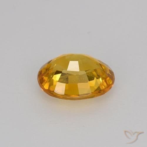 0.75ct Natural Orange-Gold Sapphire, Oval Cut, 6.1x5 mm