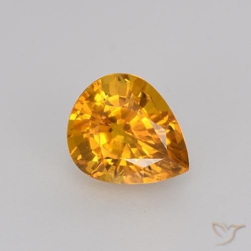 0.79ct Natural Gold Sapphire, Pear Shape, 6.2x5.2 mm