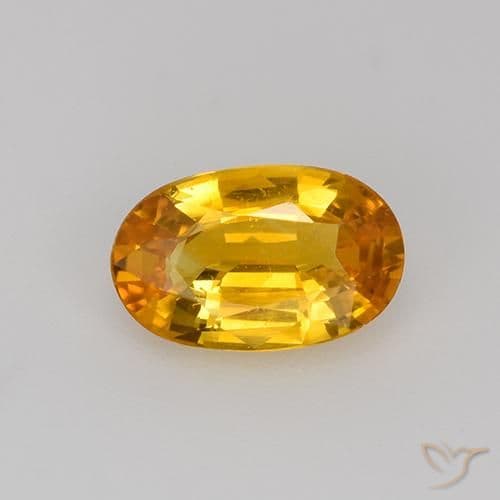 0.83ct Dark Orange-Gold Sapphire, Oval Cut, 7.7x4.9 mm