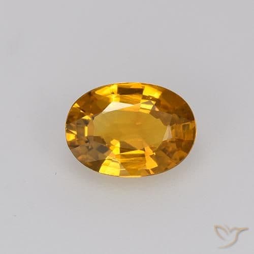 0.71ct Deep Orange-Gold Sapphire, Oval Cut, 6.5x4.7 mm