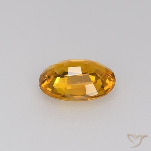 0.71ct Deep Orange-Gold Sapphire, Oval Cut, 6.5x4.7 mm