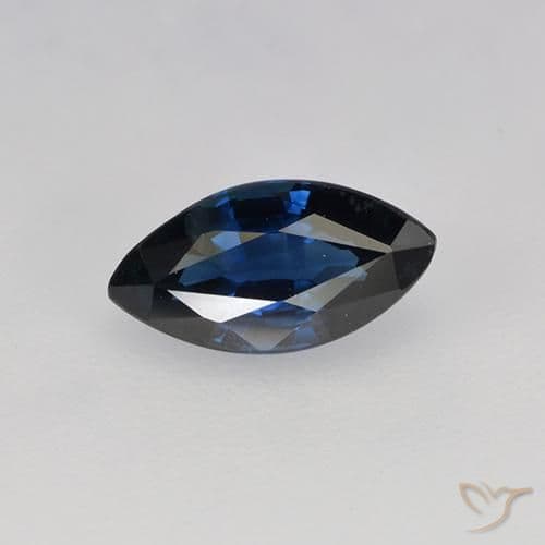 0.76ct Natural Midnight Blue Sapphire, Marquise, 7.8x4 mm