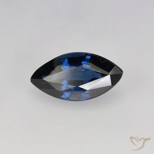 0.76ct Natural Midnight Blue Sapphire, Marquise, 7.8x4 mm
