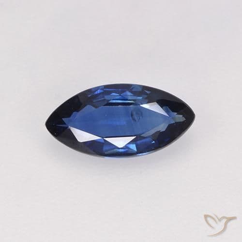 0.65ct Natural Dark Blue Sapphire, Marquise, 8x4 mm