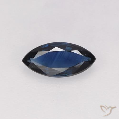 0.57ct Natural Navy Blue Sapphire, Marquise, 8x3.9 mm