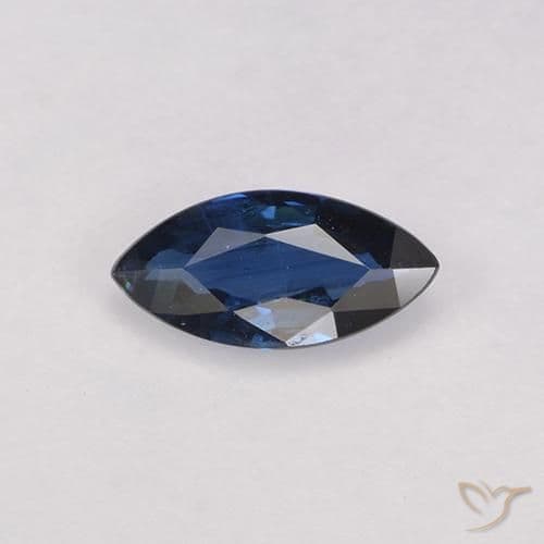 0.55ct Natural Navy Blue Sapphire, Marquise, 7.8x3.8 mm