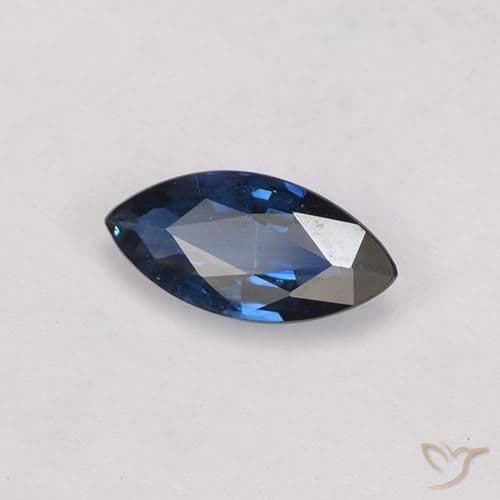 0.55ct Natural Navy Blue Sapphire, Marquise, 7.8x3.8 mm