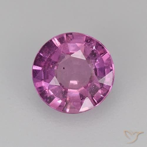 0.55ct Natural Medium Purple Sapphire, Round Cut, 4.88 mm