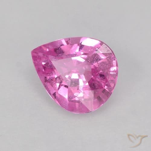 0.62ct Natural Intense Pink Sapphire, Pear Shape, 6.1x5.1 mm