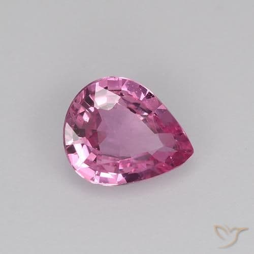0.63ct Natural Deep Pink Sapphire, Pear Shape, 6.1x5.1 mm