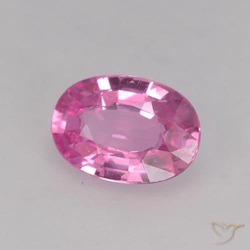 0.68ct Natural Deep Pink Sapphire, Oval Cut, 6.5x4.6 mm