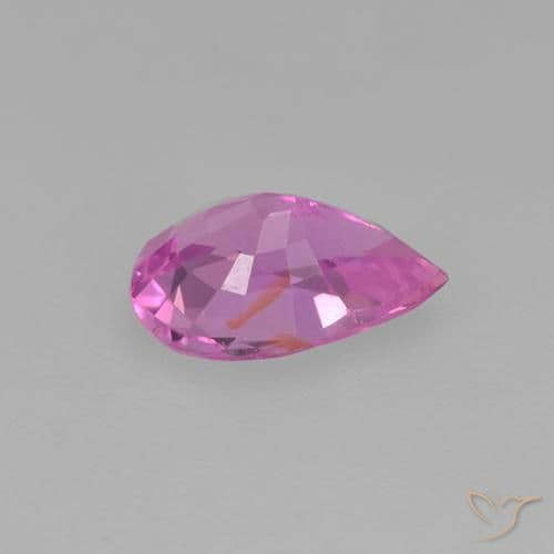 0.58ct Natural Intense Pink Sapphire, Pear Shape, 6.4x4.4 mm