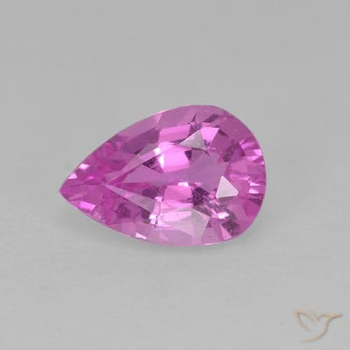 0.65ct Medium Purple Sapphire, Pear Shape, 6.6x4.5 mm