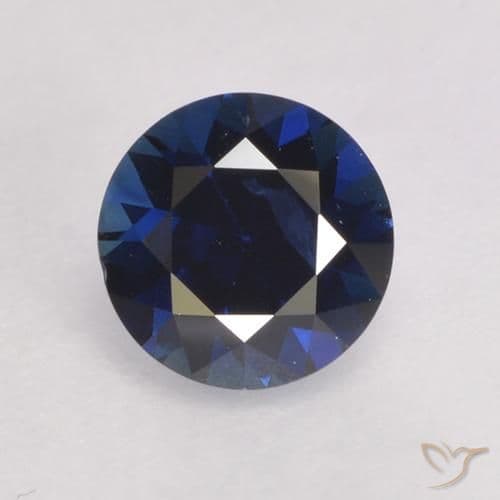 0.55ct Natural Dark Blue Sapphire, Round Cut, 5.06 mm