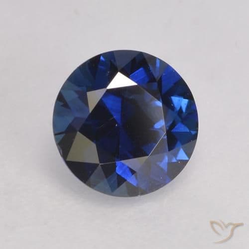 0.55ct Natural Dark Blue Sapphire, Round Cut, 5.06 mm
