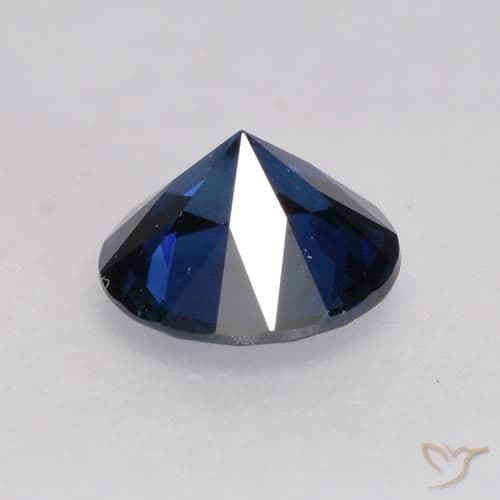 0.55ct Natural Dark Blue Sapphire, Round Cut, 5.06 mm