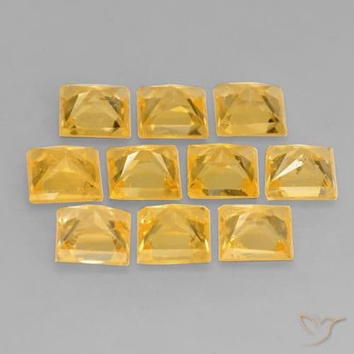 0.39ct Natural Medium Gold Sapphire, Square, 3.9x3.9 mm