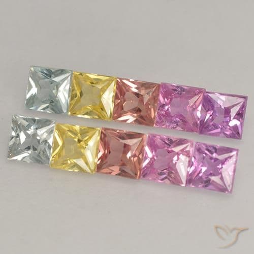 2.24ct Natural Multicolor Sapphire, Square, 3.1x3 mm