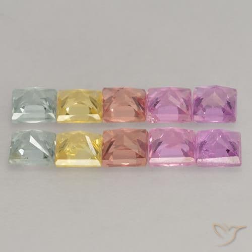 2.24ct Natural Multicolor Sapphire, Square, 3.1x3 mm