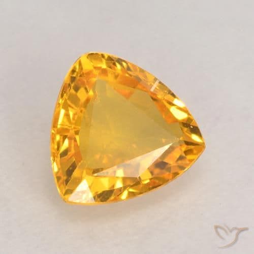 0.64ct Natural Medium Golden Sapphire, Trillion, 5.4x5.3 mm