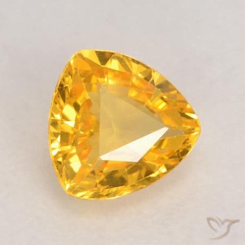 0.62ct Natural Medium Golden Sapphire, Trillion, 5.5x5.4 mm