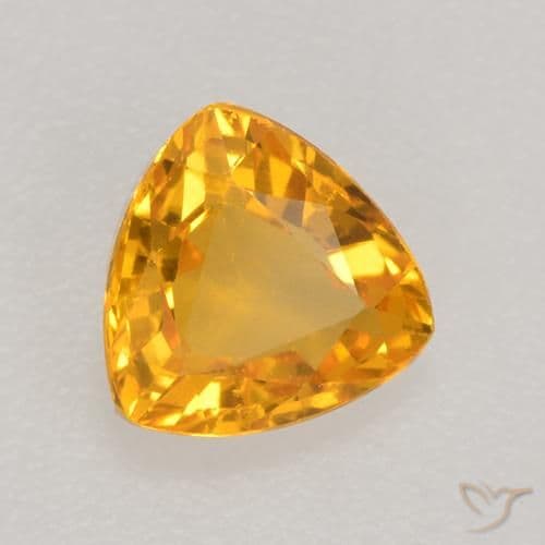 0.64ct Natural Orange-Gold Sapphire, Trillion, 5.4x5.4 mm
