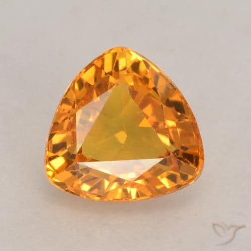 0.72ct Natural Dark Orange Sapphire, Trillion, 5.6x5.5 mm