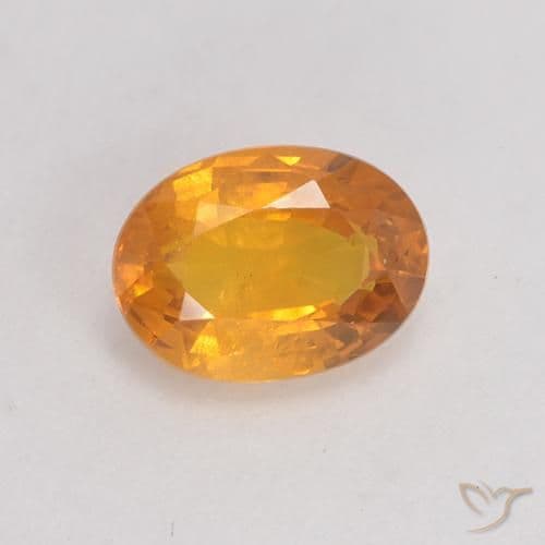 1.43ct Natural Orange-Gold Sapphire, Oval Cut, 7.8x5.5 mm