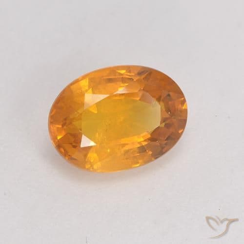 1.39ct Natural Orange-Gold Sapphire, Oval Cut, 7.6x5.7 mm
