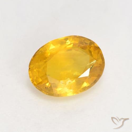1.09ct Natural Golden Orange Sapphire, Oval Cut, 7.2x5.5 mm