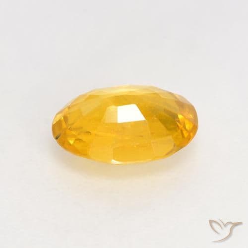 1.09ct Natural Golden Orange Sapphire, Oval Cut, 7.2x5.5 mm