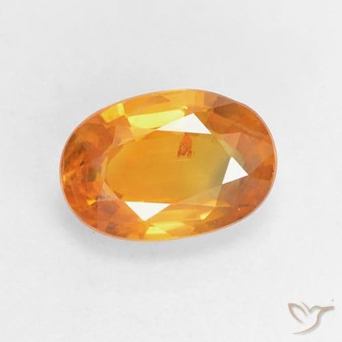 1.45ct Natural Medium Orange Sapphire, Oval Cut, 8.1x5.6 mm