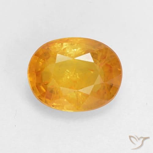 1.70ct Natural Golden Orange Sapphire, Oval Cut, 7.9x6.2 mm